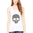 thumbnail image 1 of Women's Floral Skull Graphic Flowy Racerback Tank Top, 1 of 1