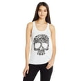 thumbnail image 1 of Women's Floral Skull Graphic Flowy Racerback Tank Top, 1 of 2
