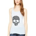 thumbnail image 1 of Women's Floral Skull Graphic Flowy Racerback Tank Top, 1 of 1