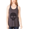 thumbnail image 1 of Women's Floral Skull Graphic Flowy Racerback Tank Top, 1 of 1