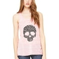 thumbnail image 1 of Women's Floral Skull Graphic Flowy Racerback Tank Top, 1 of 1