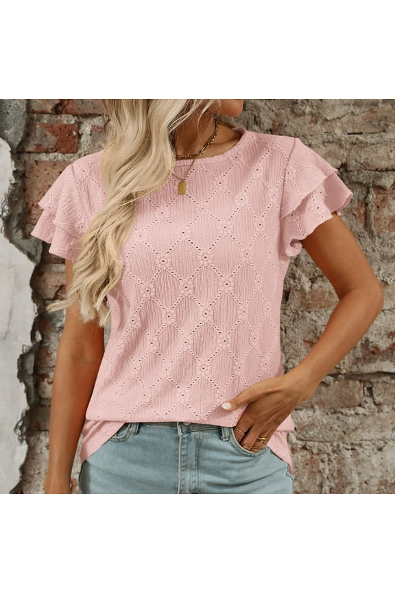 Women's Floral Sleeve Hollow Out Round Neck T Shirt For Outdoor Home And Thick Long Sleeve T Shirt Women Women T Shirts Casual Long Sleeve Polyester Spandex Women Compression Shirts Long Sleeve