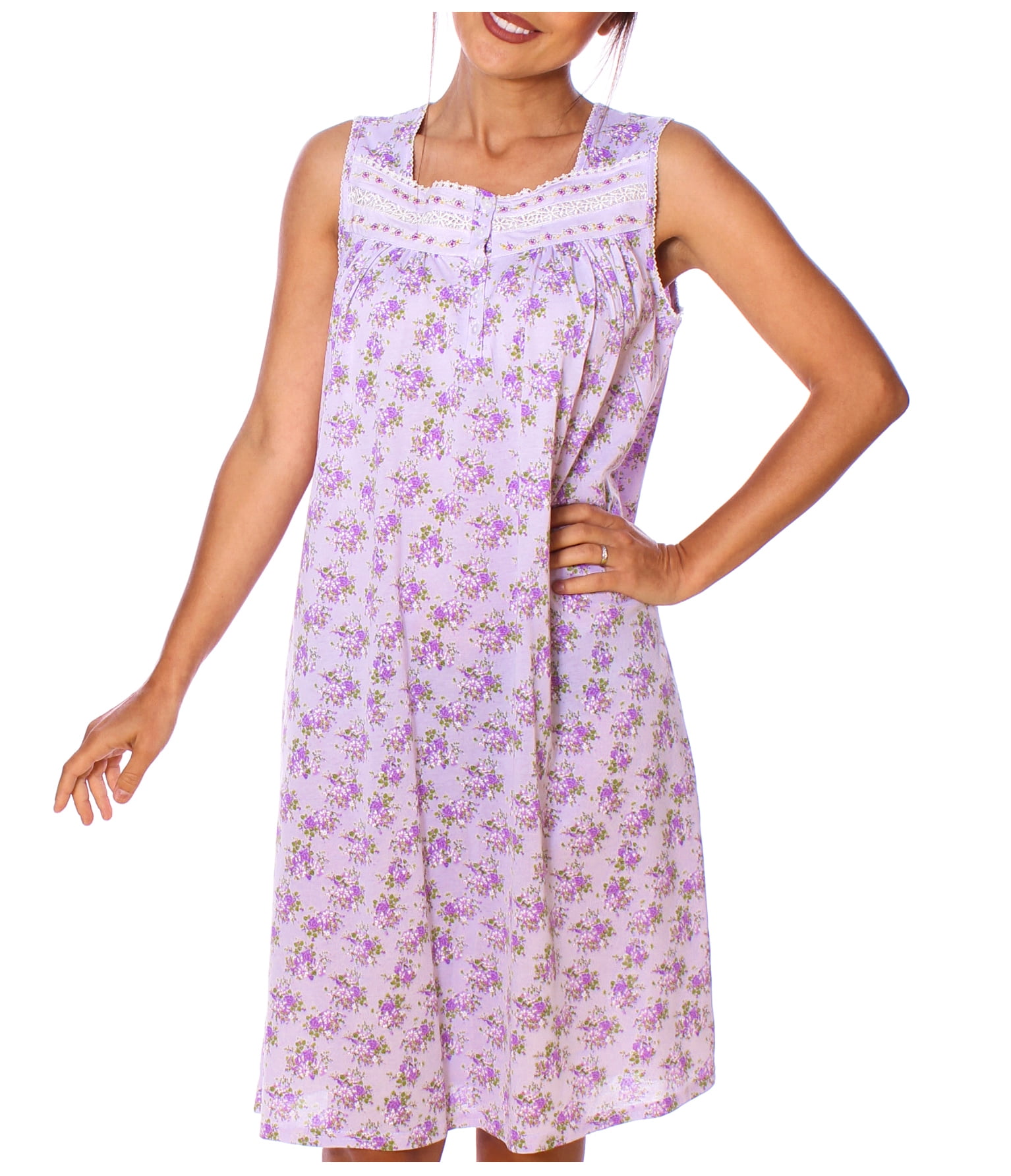 Plus Size Lingerie Nightgown - Floral Lace One-Piece Sleepwear For Women