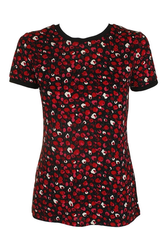 Women's Floral Stretch Jersey Top-RM-S
