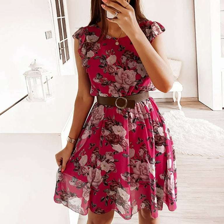 Boho Short Sleeve Floral Print Chiffon Maxi Dress  Floral print chiffon  maxi dress, Maxi dress, Chiffon maxi dress