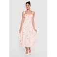 thumbnail image 1 of Women's Floral Sweetheart Neckline Lace Up Back Midi Dress, 1 of 3