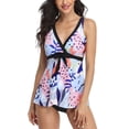 thumbnail image 1 of Women's Floral Tankini Swimsuit Top with Shorts Tow-Piece Set Bathing Suit Beachwear, 1 of 6