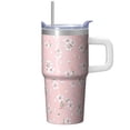 thumbnail image 1 of Women's Floral Tumbler 20oz - Stainless Steel Insulated Cup with Handle, Straw Included, Leak-Proof Travel Mug for Coffee Tea Drink, 1 of 5