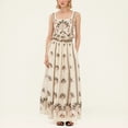 thumbnail image 1 of Women's Floral Two Piece Skirt Set, Ruffle Trim Sleeveless Top and Maxi Skirt, 1 of 7