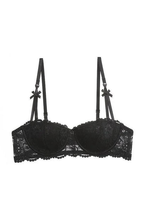 Women's Floral Underwire Lace Balconette Bra Lift Supportive Bra Push Up Daily Bra Sexy Bra Underwire Demi Bras Underwear for Women