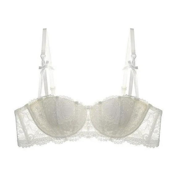 Women's Floral Underwire Lace Balconette Bra Lift Supportive Bra Push Up Daily Bra Sexy Bra Underwire Demi Bras Underwear for Women