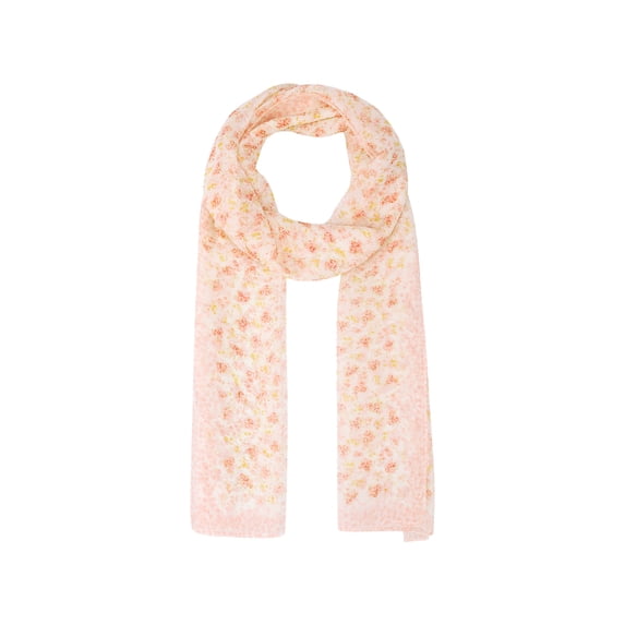 Women's Floral Vintage Scarf, Retro Silky Lightweight Sunscreen Neckerchief Head Wrap Scarves for Summer One Size Peach pink