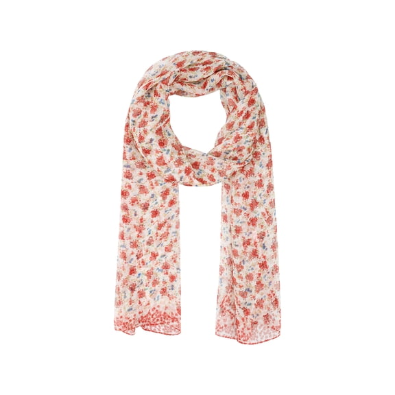 Women's Floral Vintage Scarf, Retro Silky Lightweight Sunscreen Neckerchief Head Wrap Scarves for Summer One Size Watermelon red