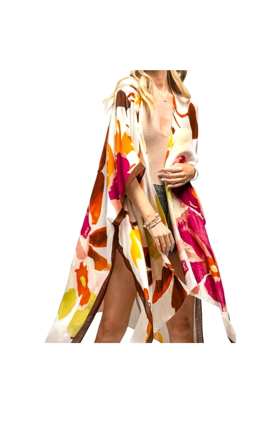 Women's Floral Watercolor Kimono