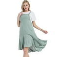 thumbnail image 1 of Women's Flounce Apron Chic Dress- Medium,Green, 1 of 7