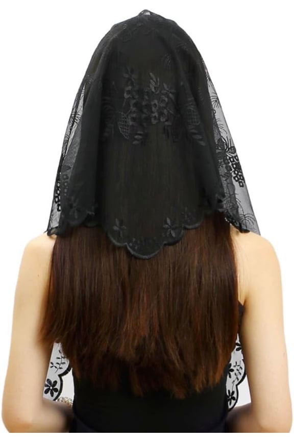 Women's Flower Embroidery Head Scarf Large 31.5 Inch Headband Sheer Hair Bandana for Women Girls