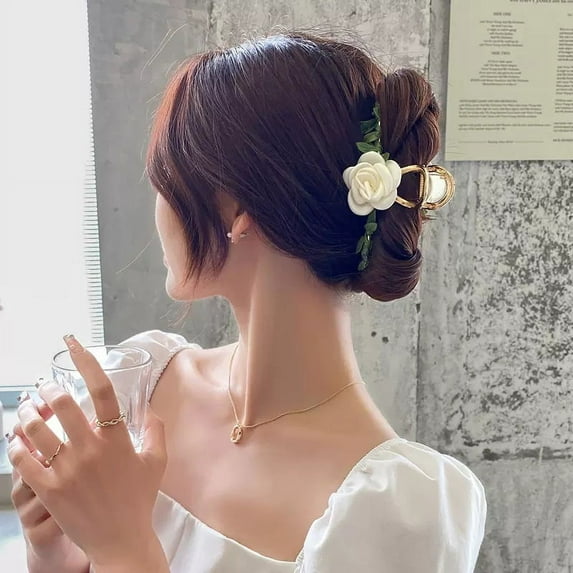 Women's Flower Metal Hair Clips 1 Pack - Large Women's Hair Clips for Thick Hair Thin Hair Hair Clips for Girls Perfect for Weddings, Holiday Celebrations and More