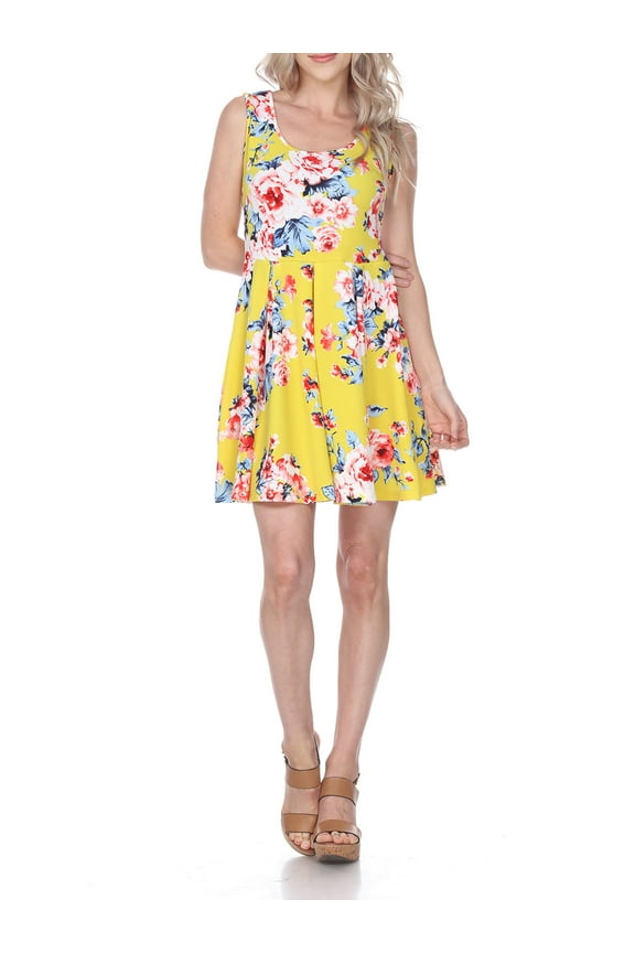 Women's Flower Print Fit and Flare Dress