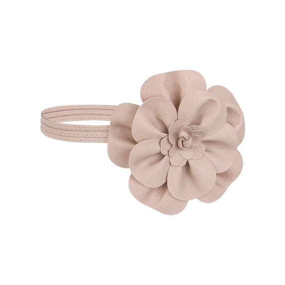 Women's Flower Waist PU Leather Belt Boho Skinny Rope Floral Dress Belt Dusty Pink One Size