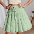 thumbnail image 1 of Women's Flowy A-Line High Waist Skirt Casual Summer Boho Midi Skirt with Elastic Waist for Daily Wear, 1 of 4