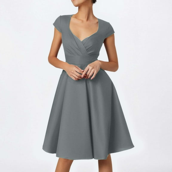 Women's Flowy Casual Swing Dress Elegant Party Wear Comfortable Soft Fabric Stylish Versatile Outfit