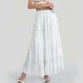 thumbnail image 1 of Women's Flowy Chiffon Maxi Skirt Boho Summer Elastic Waist Pleated A-Line Long Skirt Comfortable Lightweight Feminine, 1 of 3
