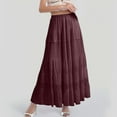 thumbnail image 1 of Women's Flowy Chiffon Maxi Skirt Boho Summer Elastic Waist Pleated A-Line Long Skirt Comfortable Lightweight Feminine, 1 of 3