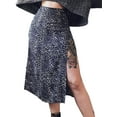 thumbnail image 1 of Women's Flowy Floral Print Boho A-line Long Skirt Leopard Skirt High Low Split Summer Beach Midi Wrap Skirts, 1 of 4