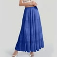 thumbnail image 1 of Women's Flowy Maxi Skirt Chiffon A-Line Design Pleated Elastic Waist Ideal for Summer and Boho Elegant Long Skirt for Women, 1 of 3
