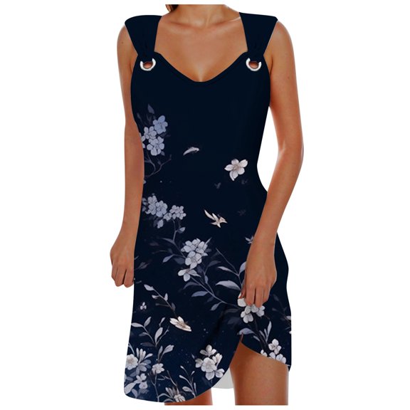 Women's Flowy Midi Dress Elegant Casual Summer Beach with Adjustable Straps Comfortable Stylish Feminine Outfit
