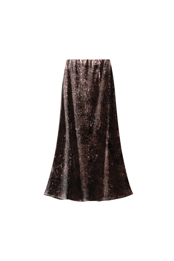 Women's Flowy Midi Skirt Elegant Long Suede Skirt For Daily Wear Vacation Versatile Stretch Comfortable Soft Pure Color plus Size Jean Skirt Floral Skirts for Women Skater Skirt down Skirt Chain Skirt