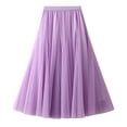thumbnail image 1 of Women's Flowy Midi Skirt Soft Stretchy Comfortable Casual A-Line Pleated High Waist Summer Skirt with Pockets, 1 of 2