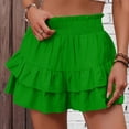 thumbnail image 1 of Women's Flowy Ruffle Shorts Boho Tiered High Waisted Paperbag Summer Beach Shorts with Pockets, 1 of 5