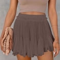 thumbnail image 1 of Women's Flowy Shorts Casual Linen Boho Ruffle Mini Skirts Pleated High Waist Cute Butterfly Skorts with Pockets Summer Trendy, Limited Time Under 10 Dollars SA-453, 1 of 6