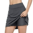 thumbnail image 1 of Women's Flowy Shorts Solid High Waisted Swim Beach Skirts Comfort Trendy Athletic Skorts Skirts for Women,Grey,M, 1 of 5