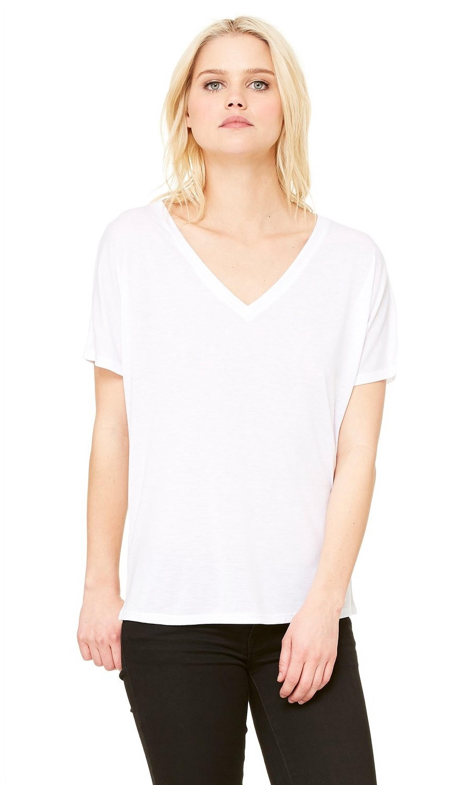 Women's Flowy Simple V-Neck T-Shirt