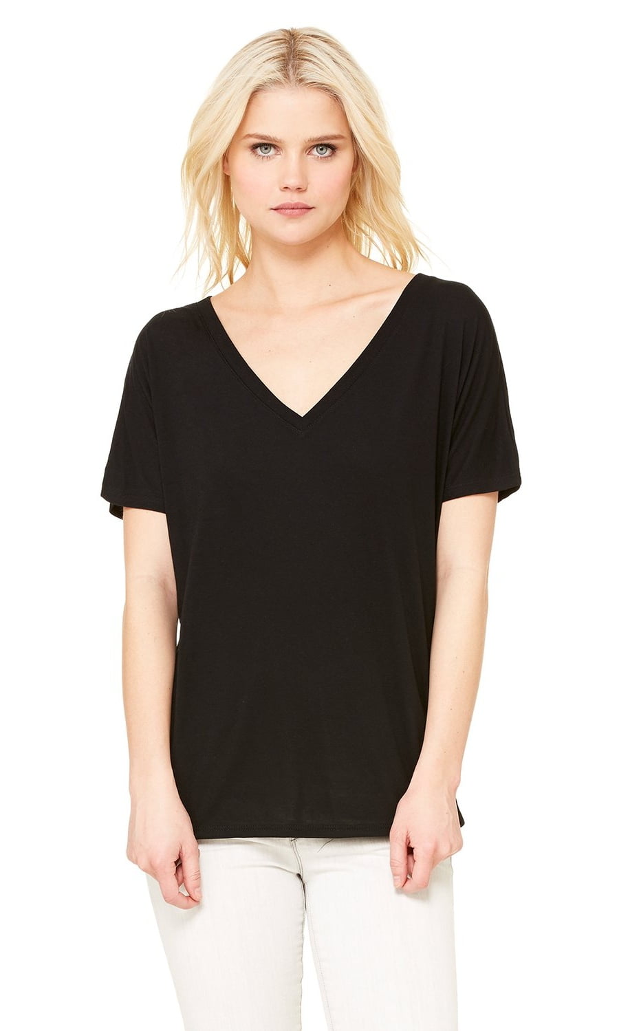 Women's Flowy Simple V-Neck T-Shirt