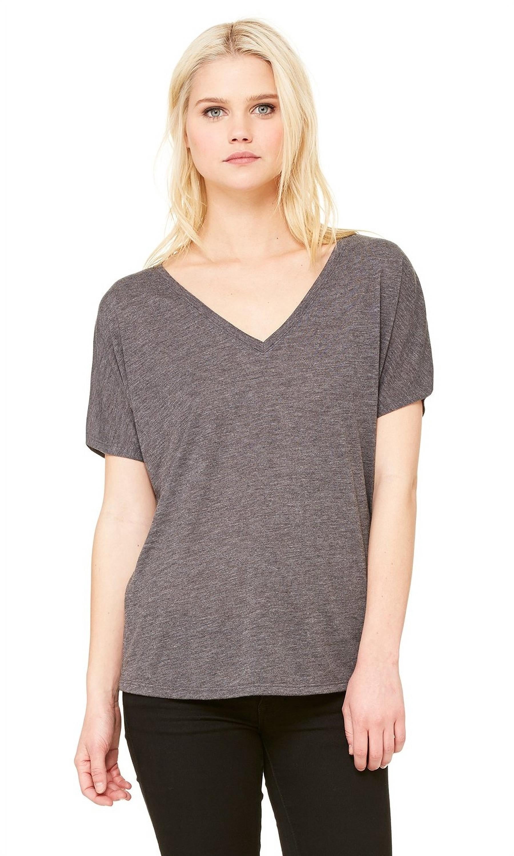 Women's Flowy Simple V-Neck T-Shirt