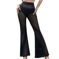 thumbnail image 1 of Women's Flowy Summer Beach Pants Sheer Mesh Cover Up Casual Wide Leg Palazzo Trousers Lightweight Comfortable Outfit, 1 of 2
