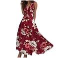 thumbnail image 1 of Women's Flowy Summer Dress Sleeveless V Neck Printed Casual Side Zipper Stylish Comfortable Fashion, 1 of 2