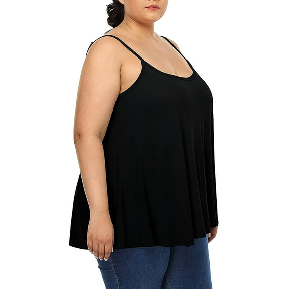 Women's Plus Size Camisole Adjustable Spaghetti Strap Flowy Tank Tops Casual Cami