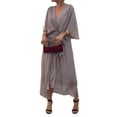 thumbnail image 1 of Women's Flowy Tie Front Midi Dress with Flutter Sleeves for Everyday Wear Plus Size 100% Polyester Silky Feel, 1 of 22