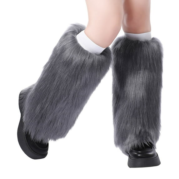 Women's Fluffy Leg Warmers Winter Fluffy Leg Warmers Soft Yoga Leg Warmers for Women Leather Leg Warmers Thigh High Hot Leg Warmers Furry Wool Leg Warmers for Women Long Cycling Leg Warmer Christmas