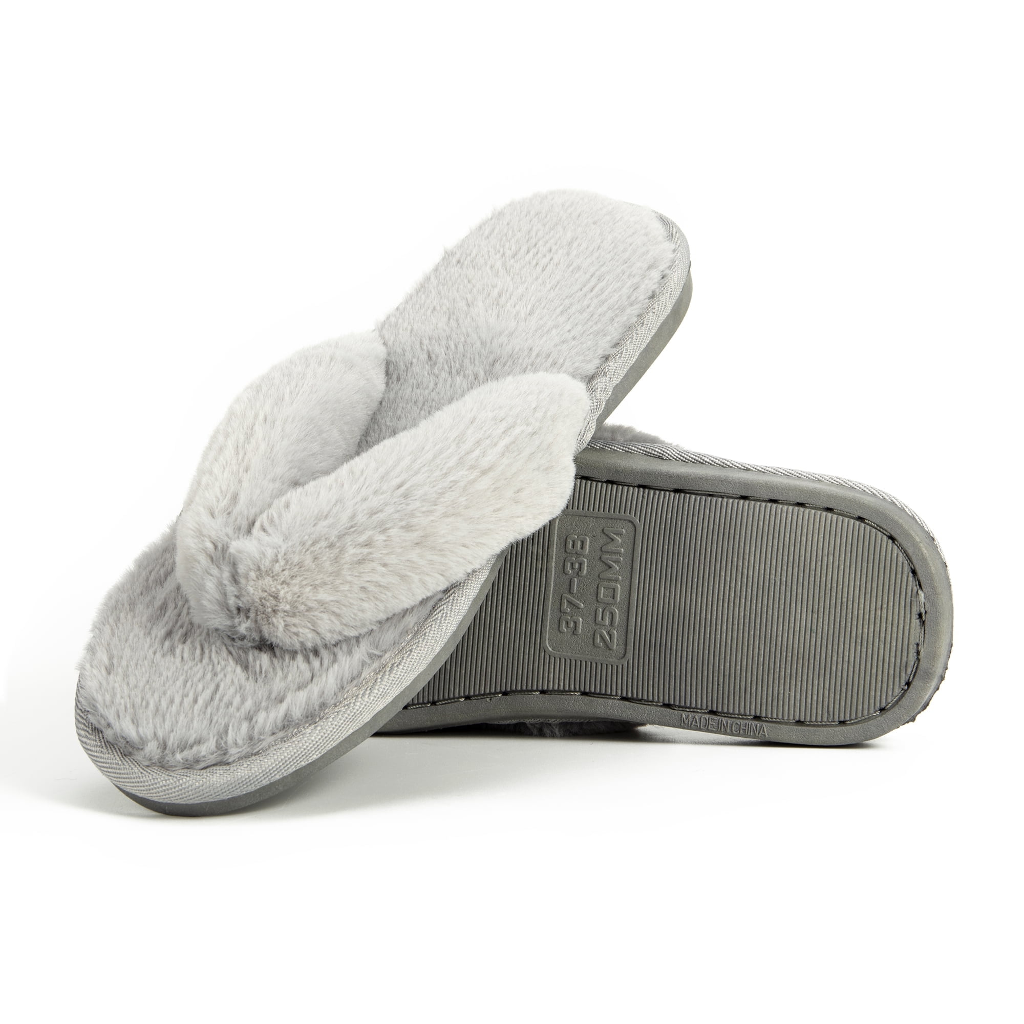 Women's Fluffy Slippers Flip Flop Winter Warm Cozy House Sandals