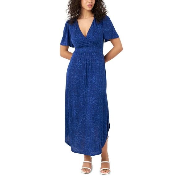 Women's Flutter Sleeve Molded Cup Dress - Peacoat