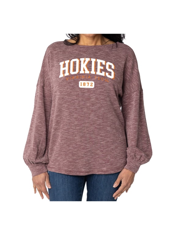 Women's Flying Colors Apparel Maroon Virginia Tech Hokies Josie Balloon Sleeve Long Sleeve Tunic T-Shirt