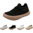 thumbnail image 1 of Women's Flyknit Breathable Slip-On Casual Rubber Shoes, Thick-Sole Anti-Slip Walking Flats, Multi-Color Options for Spring Footwear, 1 of 9