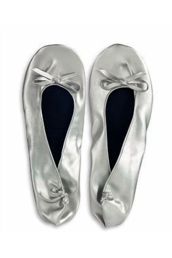 Women's Foldable Ballet Flats Portable Slip-On Shoes (Silver XXXS)
