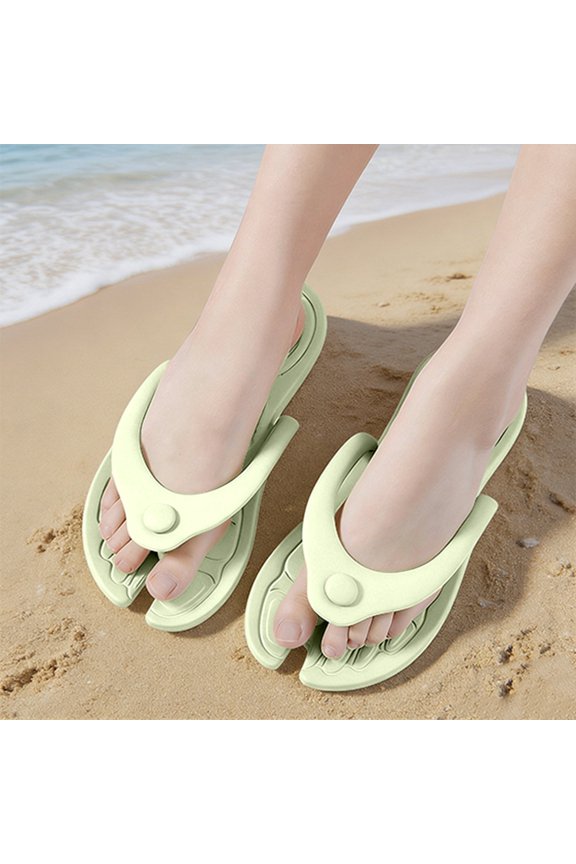 Women's Foldable Goat-Foot Travel Flip-Flops: Portable, Lightweight, Soft, Non-Slip, Quick-Drying Sandals for Couples—Perfect for the Beach, Pool, Spa, and Indoor/Outdoor Use Green 43