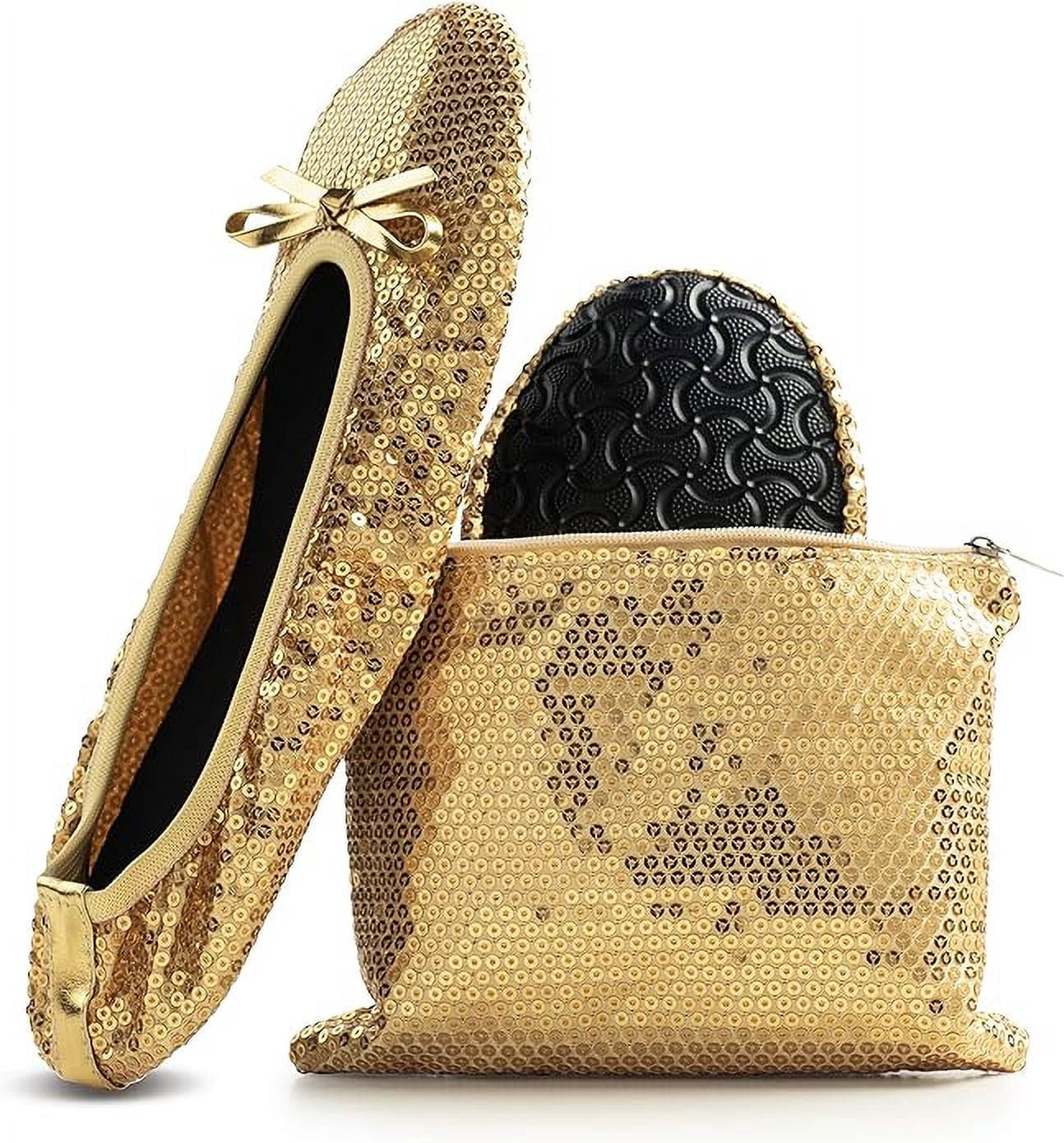 Women's Foldable Portable Travel Ballet Flat Roll Up Slipper Shoes